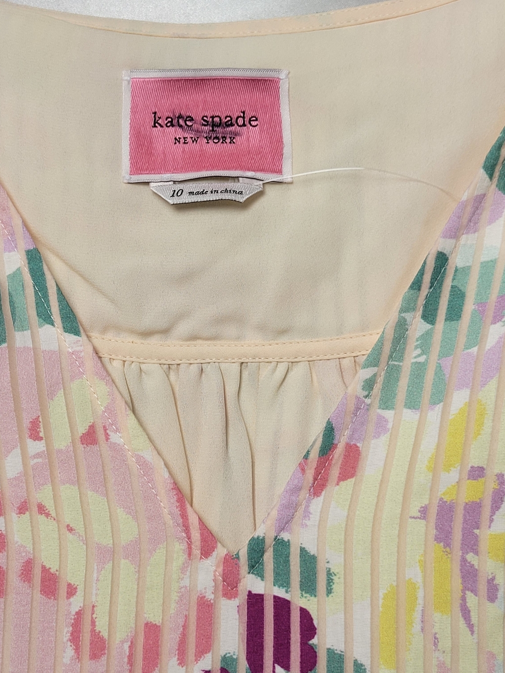 Kate Spade Pleated Floral Midi Dress Belted Flutter Sleeve Size 10 New W/O Tags - Picture 5 of 9